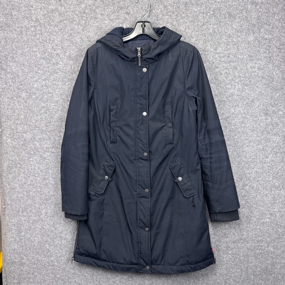 Levis Womens Navy Blue Hooded Down Feather‎ Fill Parka Jacket Coat Size M